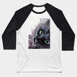 Black cat Baseball T-Shirt